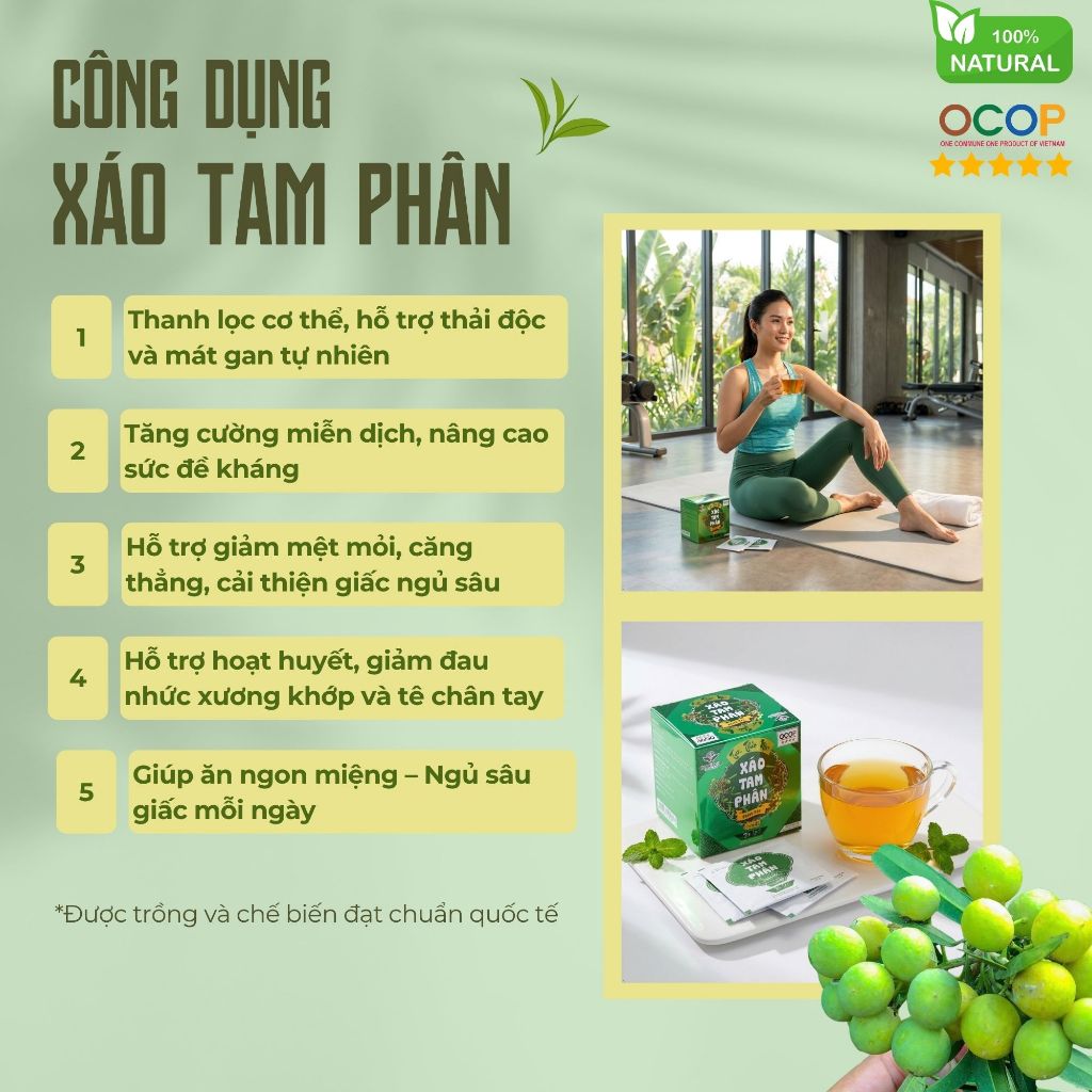 Trà Xáo Tam Phân Khánh Hòa - Hỗ trợ mát gan, thanh nhiệt | 100% Nguyên Liệu Tự Nhiên Khánh Hòa