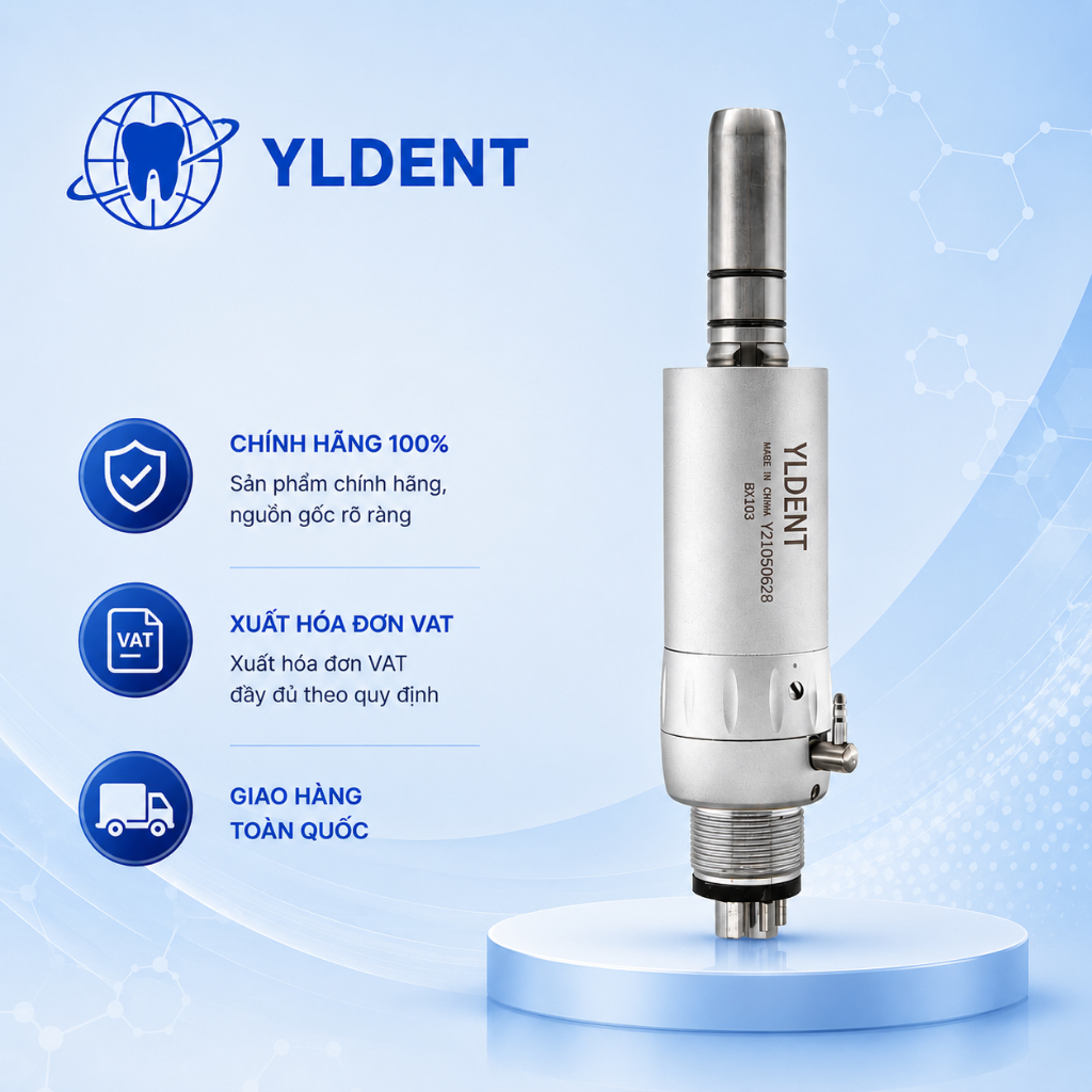 Bộ tay khoan chậm 3 chi tiết YLDENT - Đầu khuỷa tay chậm YLDENT - Đầu cong YLDENT - Củ chậm YLDENT