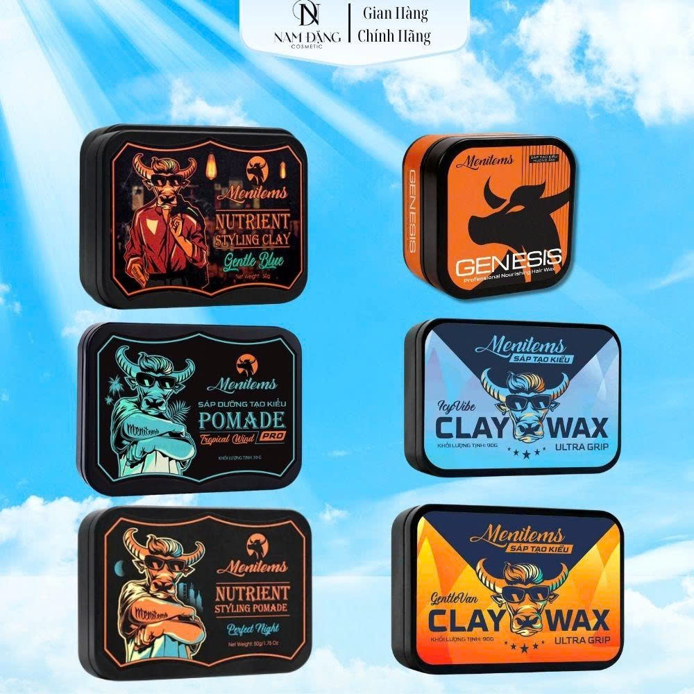 Sáp vuốt tóc Menitems Clay Wax Ultra Grip 90g, Perfect Night, Tropical ...