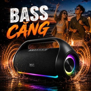 🔈Loa Bluetooth Karaoke 120W Bass Căng, Kèm 2 Mic Không Dây, Led RGB, Hỗ Trợ AUX TF USB Bluetooth 5.3
