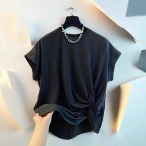 Áo thun nữ xoắn gấu chất cotton bốn chiều co giãn mềm mát .T13