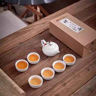 Bộ Ấm Chén Pha Trà Gốm Sứ - Men Thô Sang Trọng, 1 Ấm 6 Chén, Có Hộp Đựng