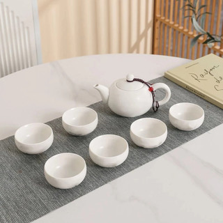 Bộ Ấm Chén Pha Trà Gốm Sứ - Men Thô Sang Trọng, 1 Ấm 6 Chén, Có Hộp Đựng
