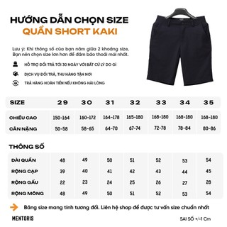 Quần Short Nam MENTORIS Vải Kaki Cao Cấp, Form Đứng Chỉn Chu, Phong Cách Lịch Sự, Bản Giới Hạn MKS