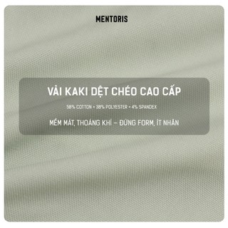 Quần Short Nam MENTORIS Vải Kaki Cao Cấp, Form Đứng Chỉn Chu, Phong Cách Lịch Sự, Bản Giới Hạn MKS