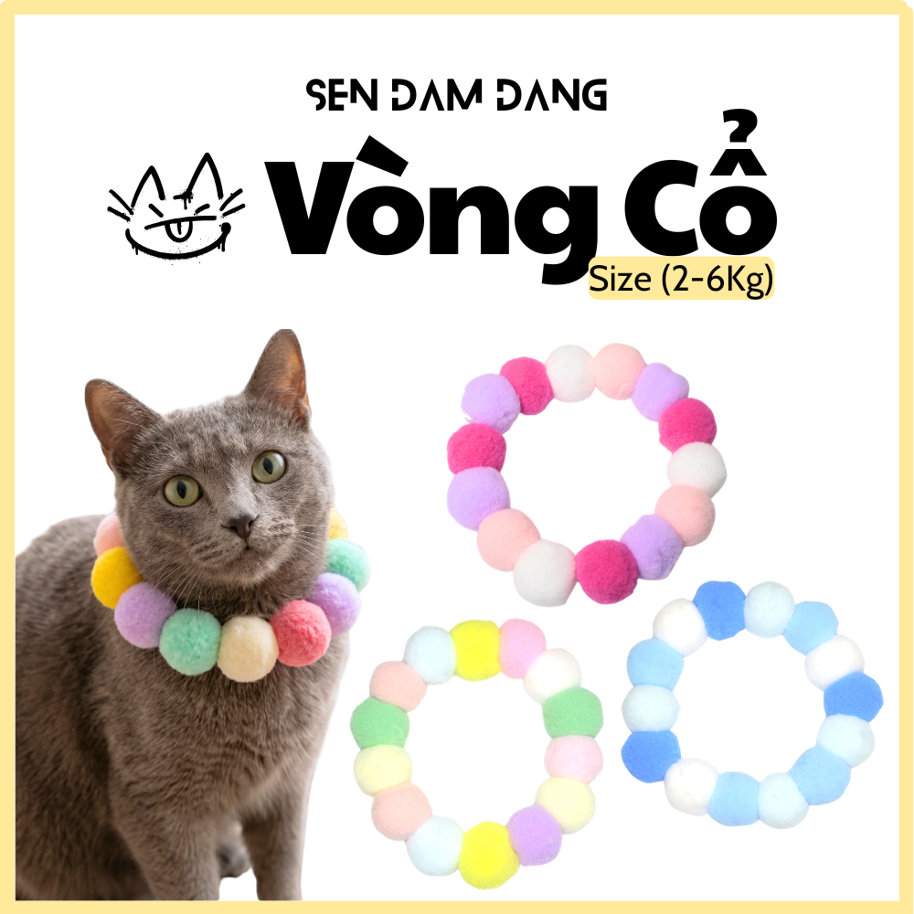 Vòng Cổ Pom Pom Cho Mèo