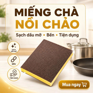 Miếng Chà Nhám Đa Năng Dr Natro vệ sinh xong chảo , vết bẩn cứng đầu trên mọi bề mặt