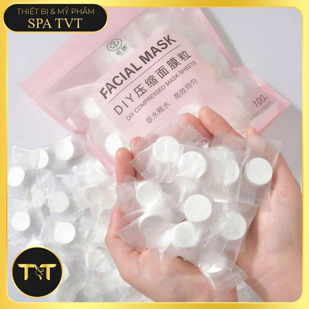 MẶT NẠ GIẤY NÉN FACIAL MASK 100 VIÊN/GÓI DƯỠNG ẨM, LÀM DỊU DA, KẾT HỢP TONER VÀ SERUM