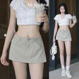 Quần Giả Váy Kaki Dáng Ngắn Có Lót Sexy, Chân Váy Lót Quần Tà Váy Ngoài Cá Tính MiSoul 565