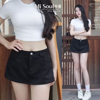 Quần Giả Váy Kaki Dáng Ngắn Có Lót Sexy, Chân Váy Lót Quần Tà Váy Ngoài Cá Tính MiSoul 565