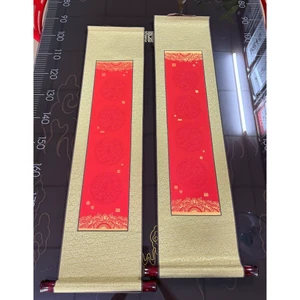 CẶP LIỄN CÂU ĐỐI 4 CHỮ CAO CẤP BỒI GẤM THỦ CÔNG MẪU ĐỘC QUYỀN