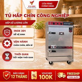 Tủ Hấp Bánh Bao 4/6/8 Khay ,Tủ Nấu Cơm Công Nghiệp, Hấp Thịt Cá,Có Chỉnh Nhiệt & Hẹn Giờ, SD ViLumi