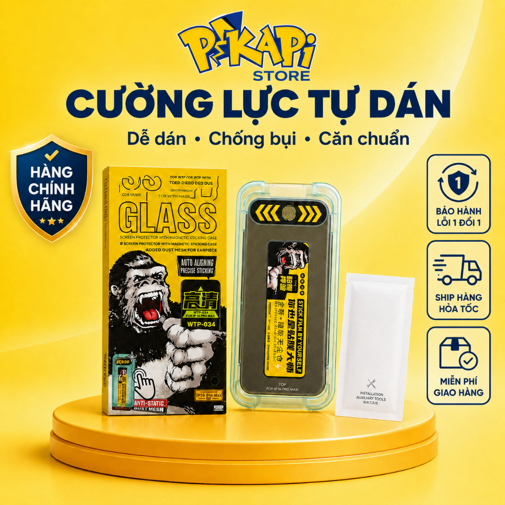 Kính cường lực dành cho iPhone khung tự dán KK: chính hãng, tự lấy bụi, chống bụi loa thoại,chống nhìn trộm
