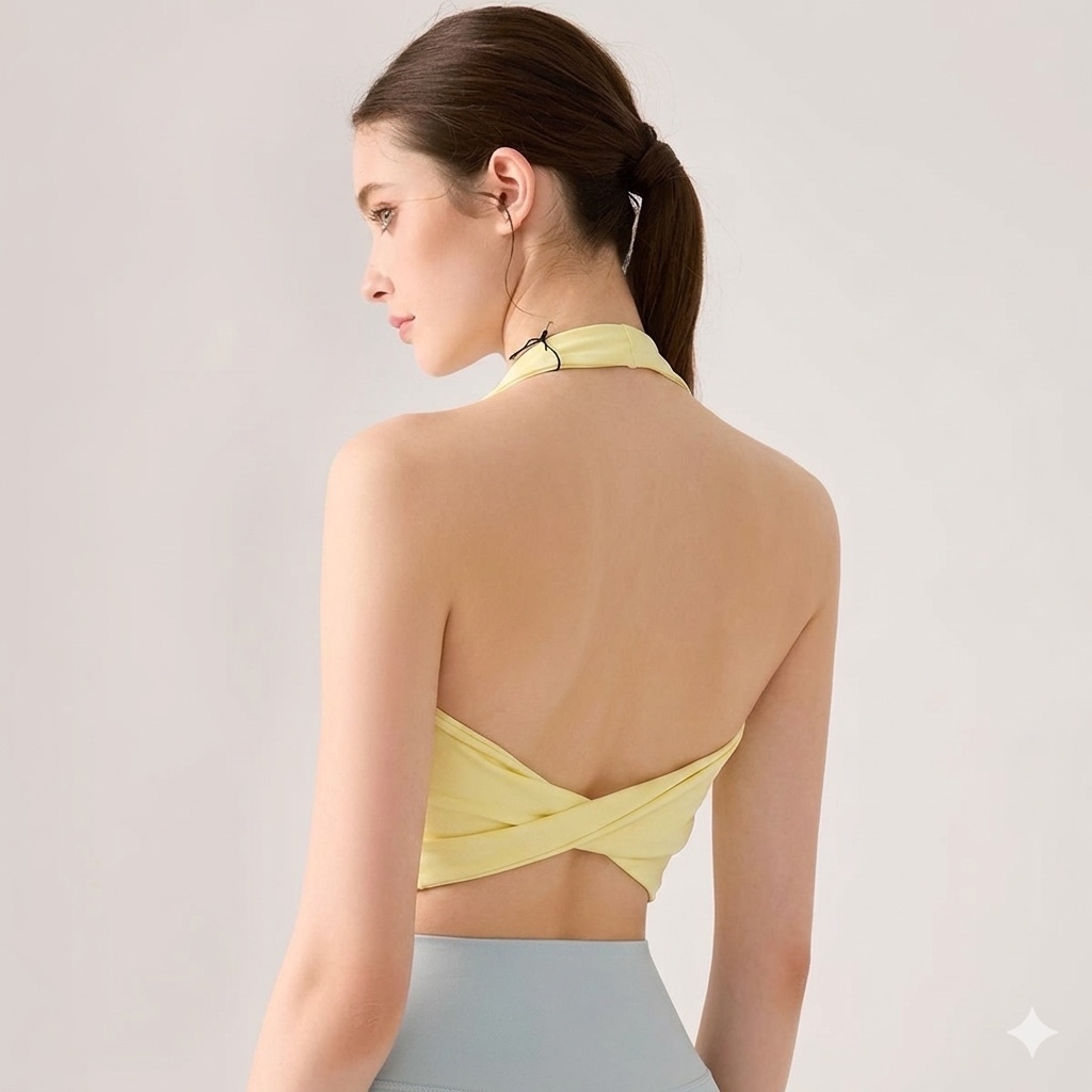MIDORI SPORT - ÁO CROPTOP YẾM XOẮN LƯNG Y06 - POLLY THUN LẠNH - MÚT RỜI - THÍCH HỢP ĐI TẬP GYM , YOGA , AEROBIC