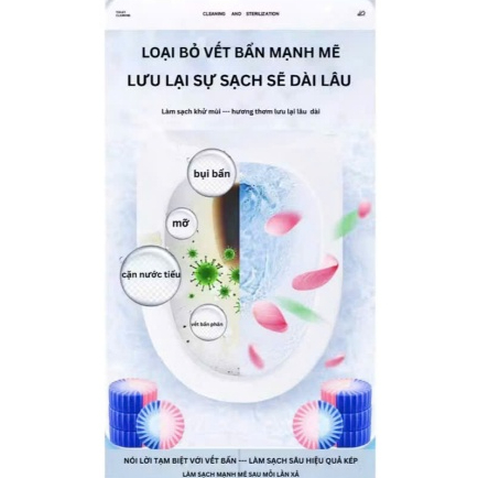 Combo 5 Viên Thả Bồn Cầu Hương Hoa Hồng, Tẩy Sạch Cặn Bẩn Làm Sạch Thơm Mát Bồn Cầu