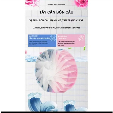 Combo 5 Viên Thả Bồn Cầu Hương Hoa Hồng, Tẩy Sạch Cặn Bẩn Làm Sạch Thơm Mát Bồn Cầu