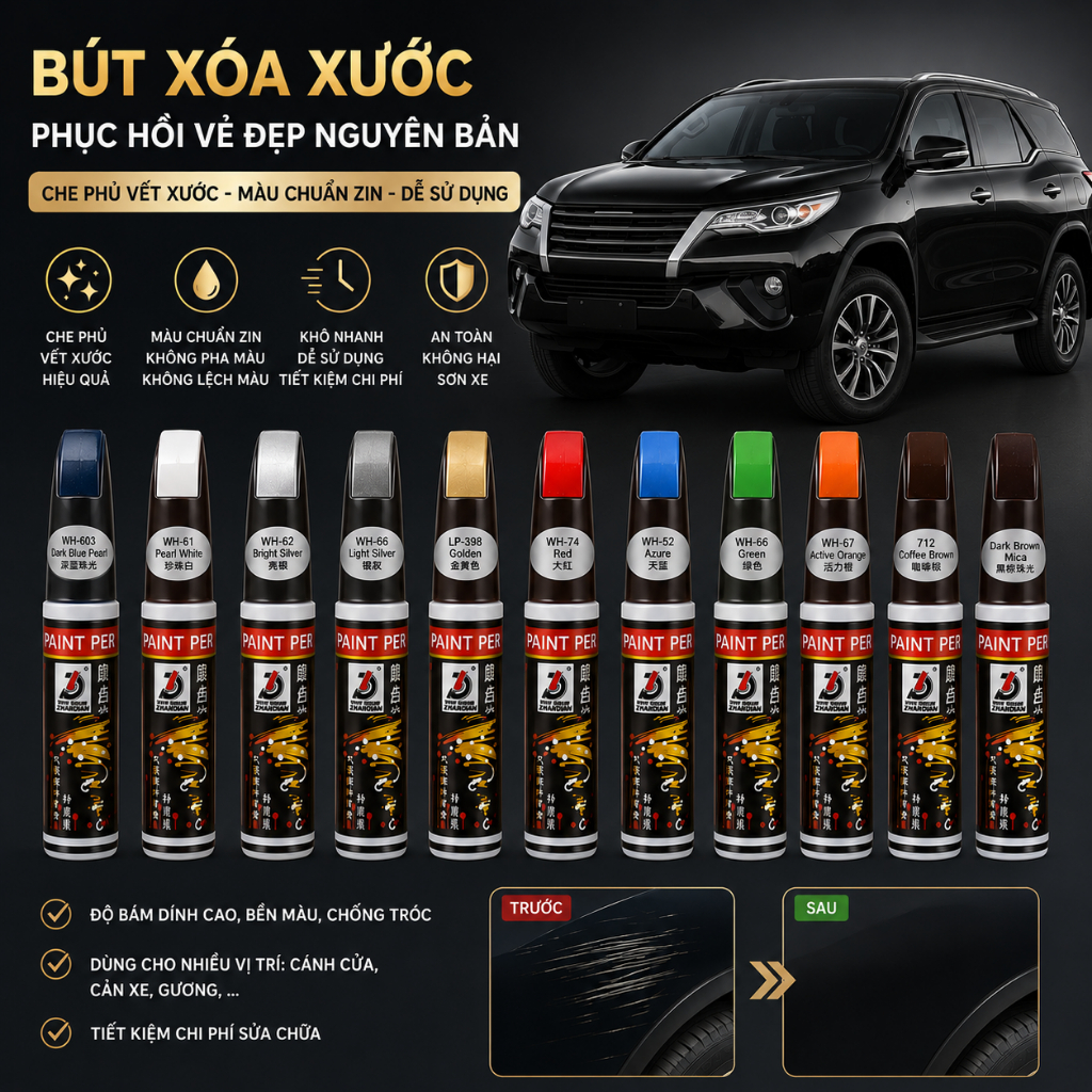 Bút xoá vết trầy xước dăm cho ô tô xe máy