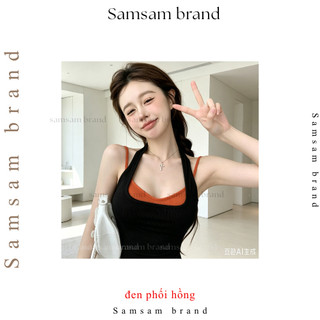 [KÈM MÚT] Áo yếm phối 2 dây form ôm dáng chất cotton SAMSAM BRAND A086