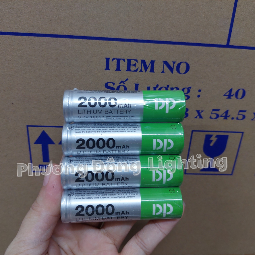 Pin Sạc DP 18650 2000mAh 3.7V Lithium Battery – Pin Li-ion Cao Cấp Cho Đèn Pin, Quạt Mini, Thiết Bị Điện Tử