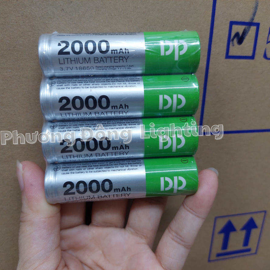 Pin Sạc DP 18650 2000mAh 3.7V Lithium Battery – Pin Li-ion Cao Cấp Cho Đèn Pin, Quạt Mini, Thiết Bị Điện Tử