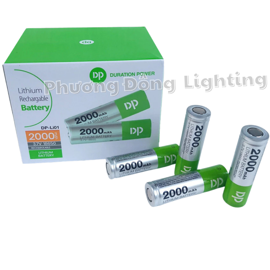 Pin Sạc DP 18650 2000mAh 3.7V Lithium Battery – Pin Li-ion Cao Cấp Cho Đèn Pin, Quạt Mini, Thiết Bị Điện Tử