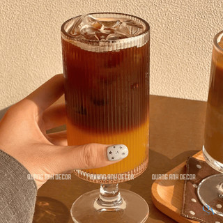 SET 6 LY Thủy Tinh CÓ CHÂN TRƠN - SỌC Cao Cấp | Ly Uống Nước Sang Trọng, Tinh Tế Cho Mọi Không Gian