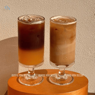 SET 6 LY Thủy Tinh CÓ CHÂN TRƠN - SỌC Cao Cấp | Ly Uống Nước Sang Trọng, Tinh Tế Cho Mọi Không Gian