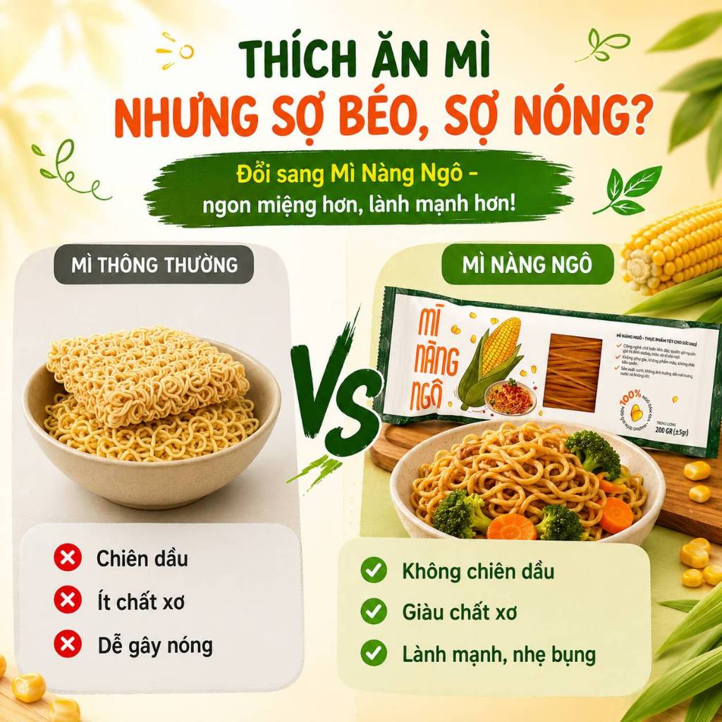 Mì Nàng Ngô Hữu Cơ 200gr - Mì Healthy, Phù Hợp Với Người Ăn Kiêng