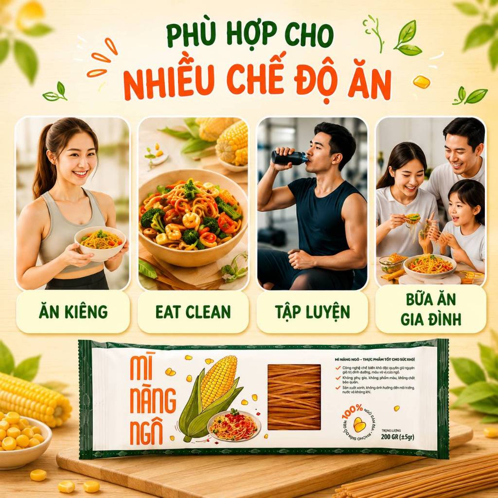 Mì Nàng Ngô Hữu Cơ 200gr - Mì Healthy, Phù Hợp Với Người Ăn Kiêng