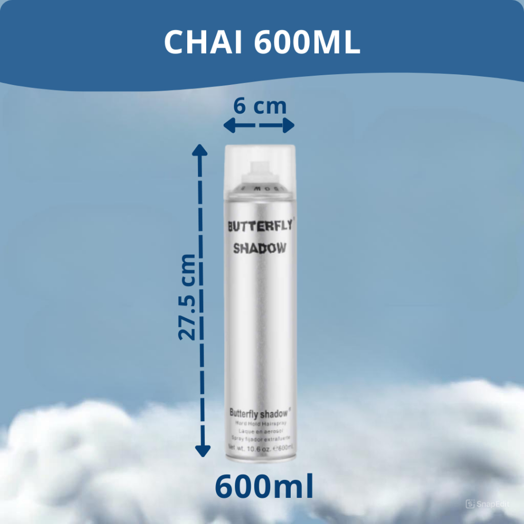 Gôm xịt tóc Butterfly Shadow 150ml 320ml 600ml Chính hãng, Gôm bạc giữ nếp tạo kiểu nam nữ GM01