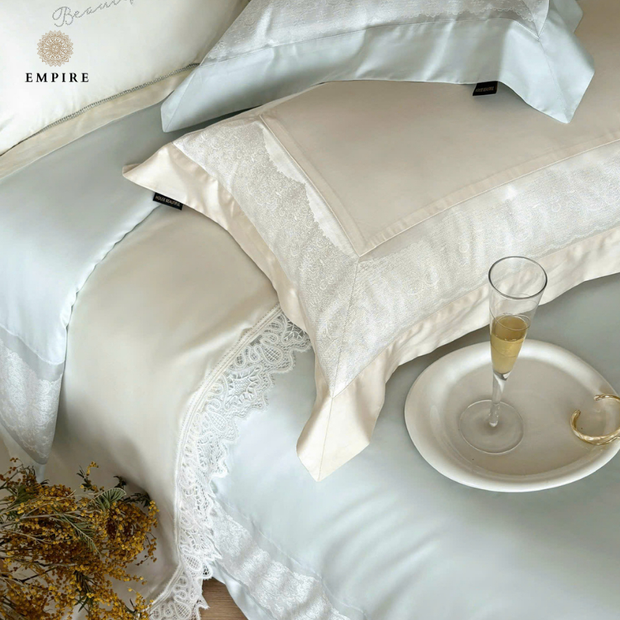 Bộ chăn gối nệm 5 món Empire Tencel 80s cao cấp mềm mịn chăn chần đệm êm  - Empire  Bedding & Decor