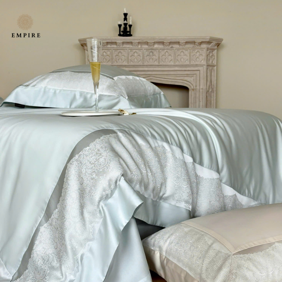 Bộ chăn gối nệm 5 món Empire Tencel 80s cao cấp mềm mịn chăn chần đệm êm  - Empire  Bedding & Decor