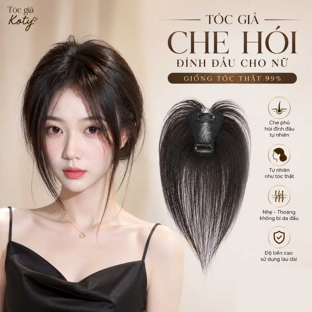 Tóc giả che hói đỉnh đầu cho nữ | Tóc mái bay giả phủ hói phủ bạc ...