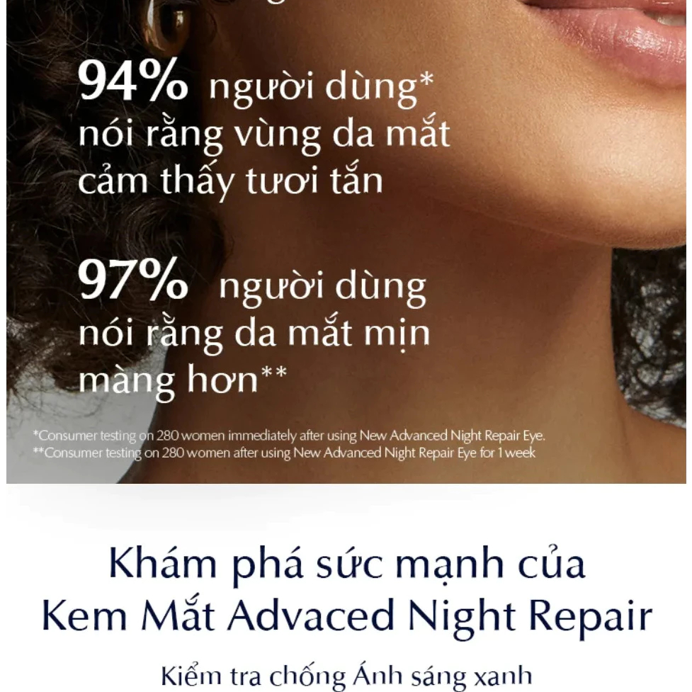 Kem mắt Estee Iauder 15mlANR Eye Supercharged Ge-Creme dưỡng ẩm giảm quầng thâm 5ml