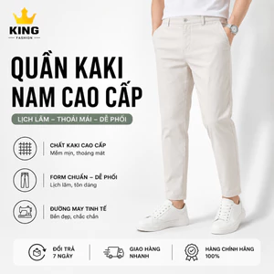 Quần dài KAKI Nam Lưng Thun SIDETAB Điều chỉnh độ rộng eo 4-6cm, phù hợp mọi vóc dáng KK-QDST