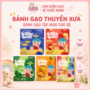 Bánh gạo Thuyền Xưa Baby Boat, Bánh gạo hữu cơ siêu ngon, tan nhanh dành cho bé tập ăn dặm