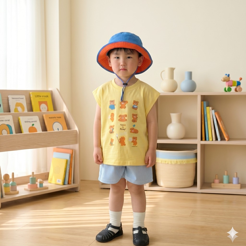(Hàng Đẹp)Bộ quần áo cộc tay mùa hè hình thú ngộ nghĩnh, cotton mềm mát, phong cách Hàn Quốc 8-21kg