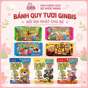 Bánh quy tươi Ginbis, DHA Nhật Bản ăn dặm hình thú bổ sung dinh dưỡng cho bé
