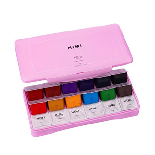 Màu Gouache Thạch HIMI Cao Cấp Vẽ Tranh Mỹ Thuật Bộ 18 Màu Hũ 30ml - Colormate