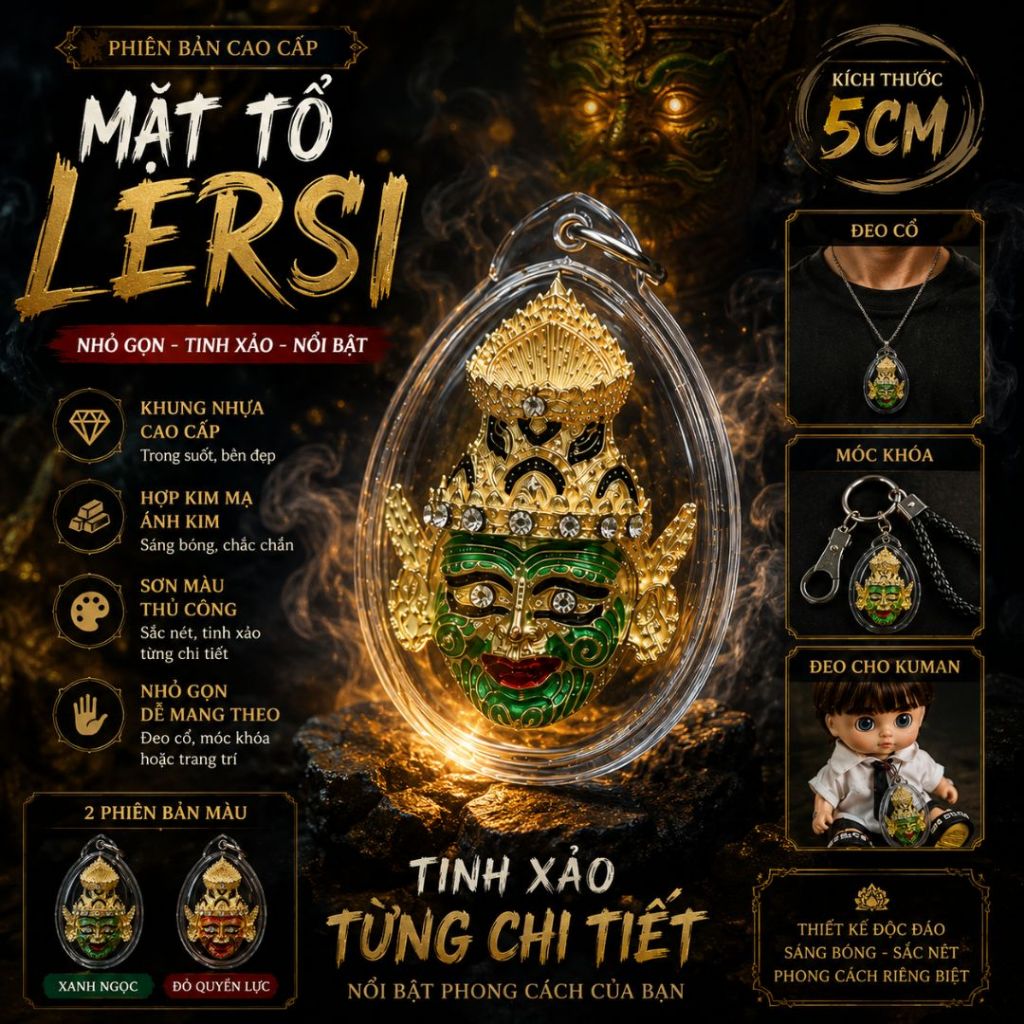 MẶT DÂY CHUYỀN LERSI QUÀ TẶNG PHỤ KIỆN TRANG TRÍ MINI SANG TRỌNG SIZE5.5CM
