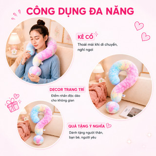 [SẢN PHẨM MỚI] Gối Tựa Cổ Tựa Đầu "?" CANDY PREMIUM Lông Thỏ Mền Mại, Dùng Cho Thư Giãn, Du Lịch , Decor, Quà Tặng