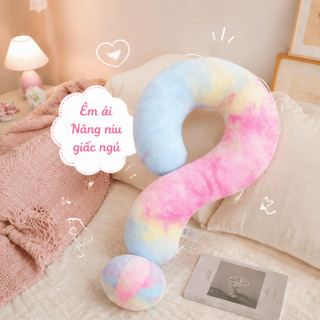 [SẢN PHẨM MỚI] Gối Tựa Cổ Tựa Đầu "?" CANDY PREMIUM Lông Thỏ Mền Mại, Dùng Cho Thư Giãn, Du Lịch , Decor, Quà Tặng