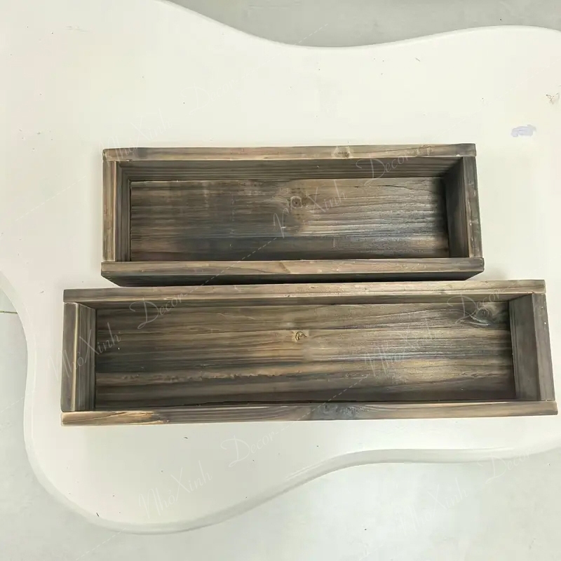 Chậu gỗ, kệ gỗ trồng sen đá, xương rồng, trồng cây cảnh mini trồng cây trong nhà