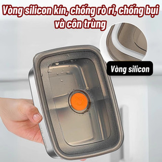 Hộp Đựng Thực Phẩm Inox 304 Có Nắp Kín Chống Tràn 1200ml 1500ml 2200ml An Toàn Chống Gỉ Giữ Tươi