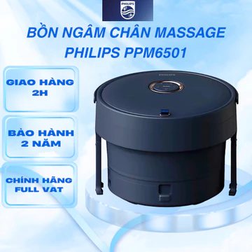 Bồn Ngâm Chân Massage PHILIPS 6501 - Thiết kế gấp gọn,massage ngâm chân thư giãn,gia nhiệt với công suất lớn 800W