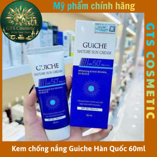 Kem chống nắng Guiche Nature Cream SPF50+++ Hàn Quốc nâng tone kiềm dầu 60ml