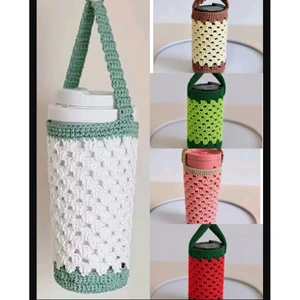 Túi Đựng Ly, Cốc, Bình Nước , Bình Nước, Chai Nước...Túi móc len handmade