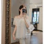 MIU.STUDIO • Áo trễ vai ren hoa phối tầng tiểu thư sang chảnh ,Áo kiểu nữ hở vai thiết kế dáng suông basic đơn giản