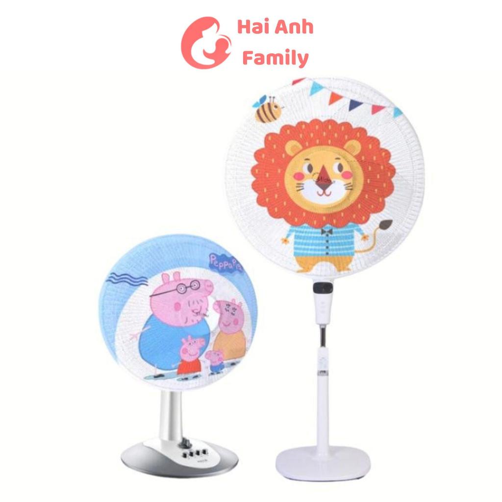 Lưới vải bọc lồng quạt máy có dây rút an toàn cho bé