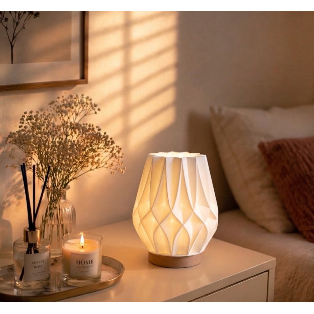 Đèn Ngủ Decor DIAMOND FOLD | MIE LIGHT - Đèn In 3D Thiết Kế Khối Đa Giác Sang Trọng - Đèn Bàn Nghệ Thuật Cao Cấp.
